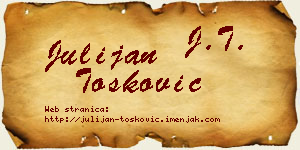 Julijan Tošković vizit kartica